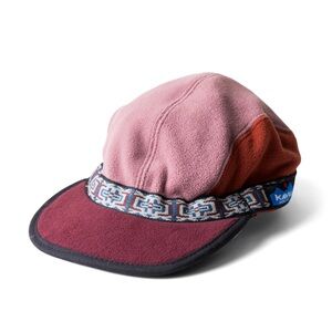 Kavu Pink and Red Fleece Cap with Patterned Brim